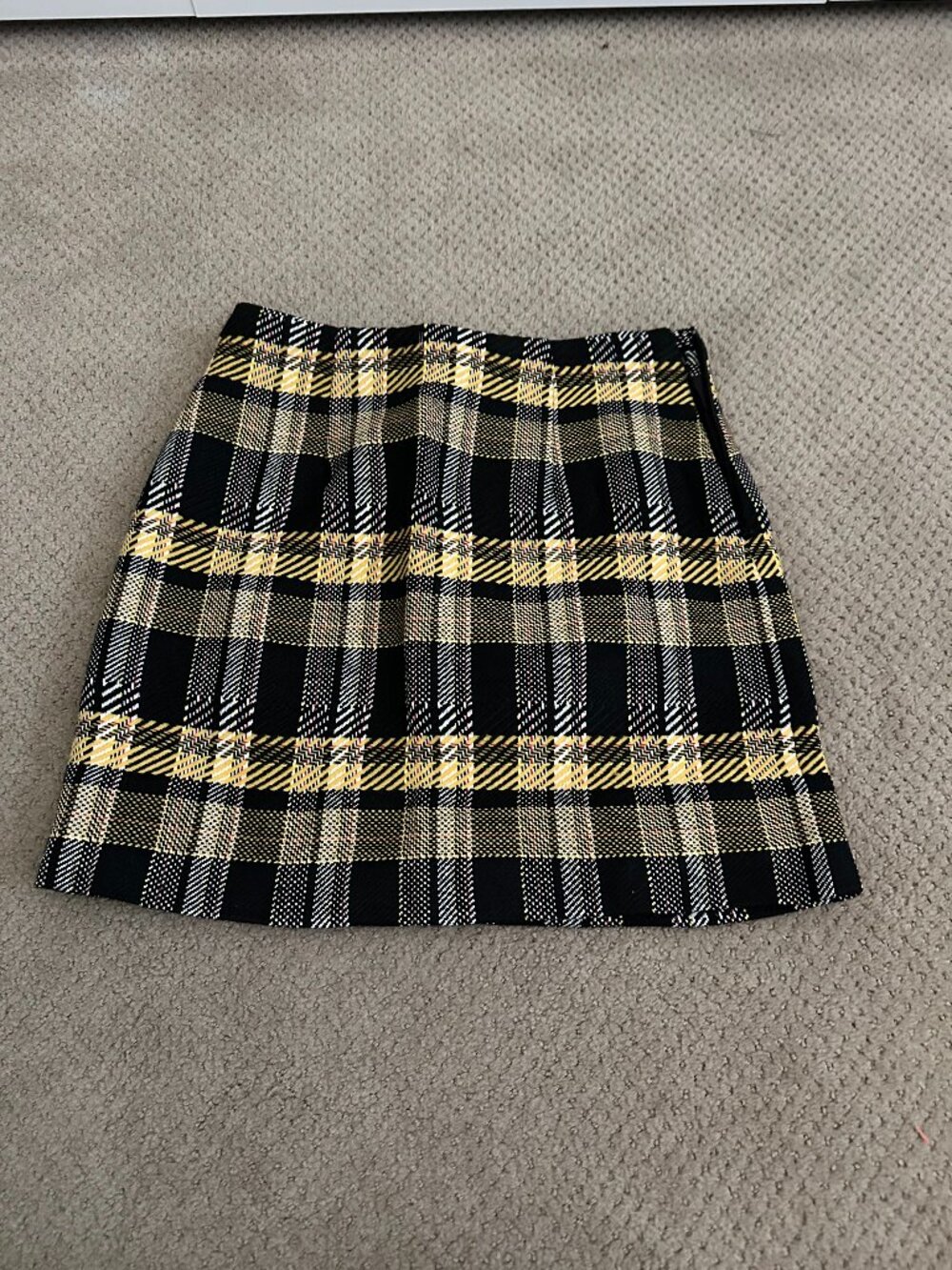 GREY LAB Plaid Mini Skirt Yellow Black Medium NWT Clueless Costume